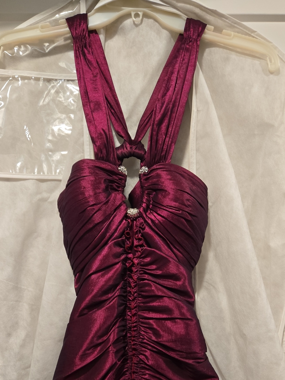 Mori Lee Plum Ruched Prom Dress
